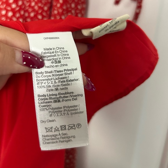 Madewell 100% Silk Floral Print Red Mini Dress Park Picnic size 8 retro boho - Picture 6 of 12